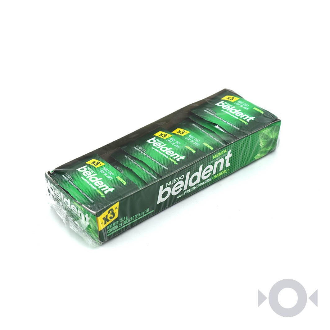 Chicle Beldent 3s Menta x 24 unidades